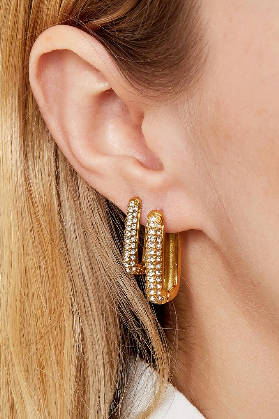 Earrings Shimmer Spark Gold Color Stainless Steel Picture2